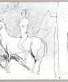 Woman on a horse, - . 